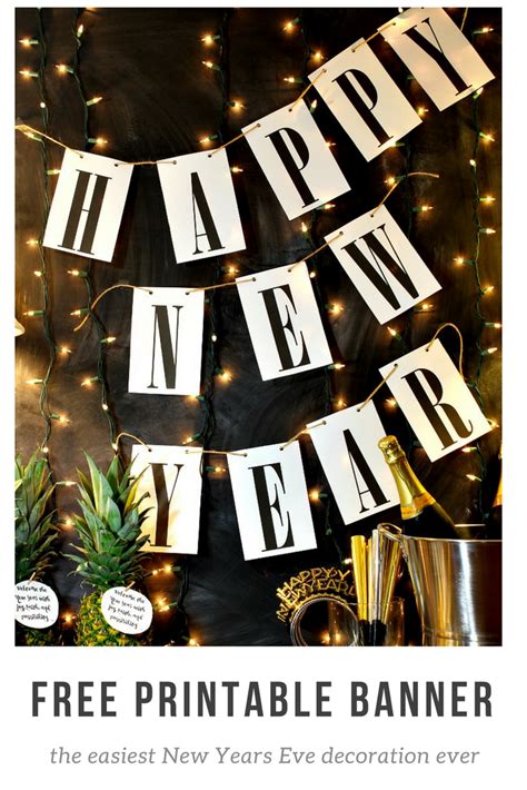 Free Printable Happy New Year Banner {Ready in 10